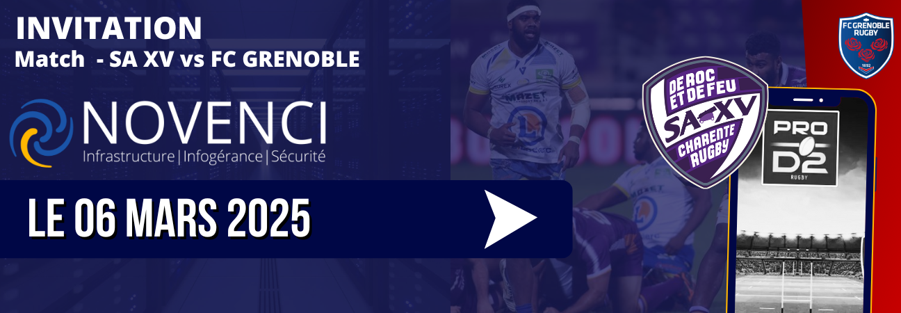 INVITATION CARRE VIOLET - SAXV vs FC GRENOBLE -  GROUPE NVL le 06 mars 2025